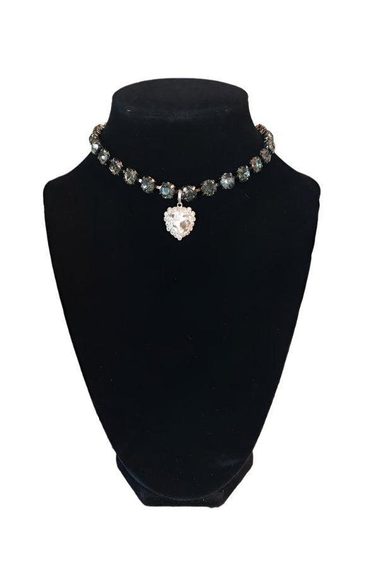 Pet Necklace Crystal Black Diamond