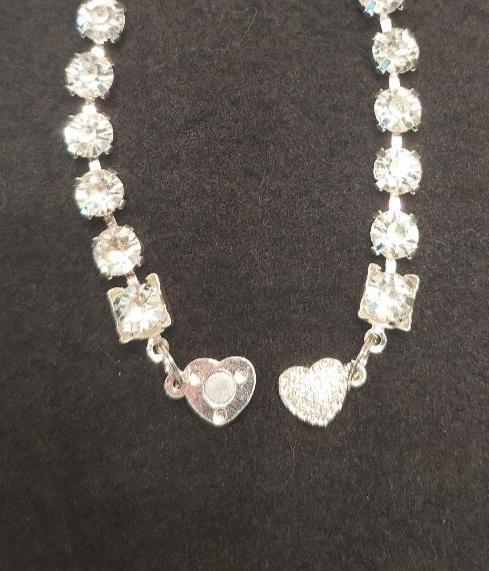 Pet Necklace Diamond Crystal Aquamarine Heart